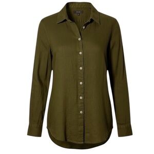 Quince 100% European Linen Shirt in Martini Olive Size XXL